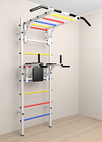 Шведская стенка Sv Sport усиленная 622 (Турник рукоход/Брусья) ( Белый) ( Разноцветные перекладины)