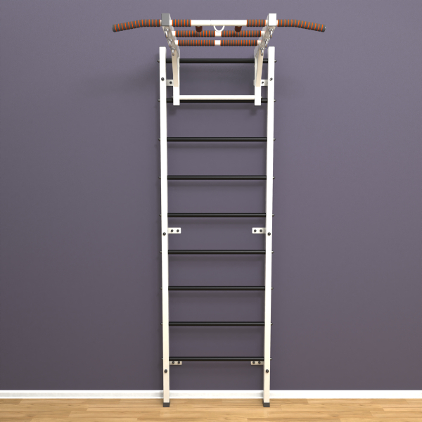 картинка Шведская стенка «LittleSport» Л Белый черные ступени от магазина Лазалка