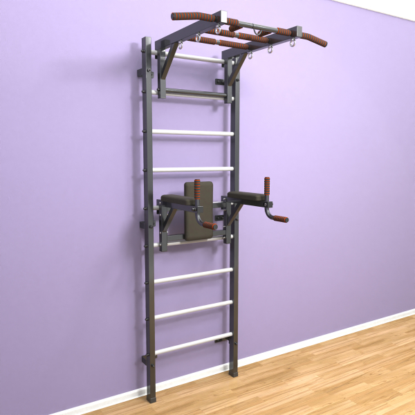 картинка Шведская стенка «LittleSport» Л 2.0 Графит белые ступени от магазина Лазалка