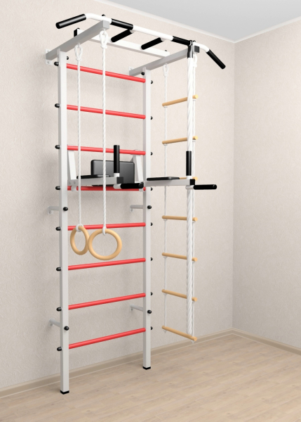 Шведская стенка Sv Pro 803 (Турник Pro/Брусья/стойка/Канат/Кольца/Лестница)
