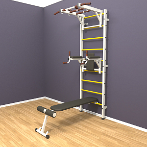 Шведская стенка "LittleSport" Long 3.0 (белый*желтый)