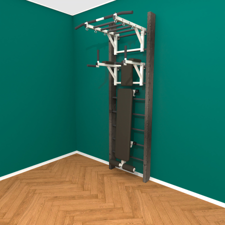 картинка Брашированная шведская стенка "Кастерли" Черный РБС (Черные ступени) от магазина Лазалка