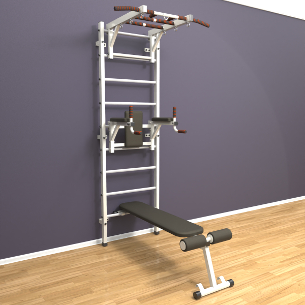 Шведская стенка «LittleSport» Л 3.0 Белый белые ступени