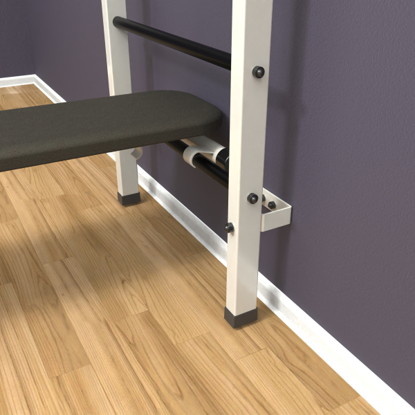 картинка Шведская стенка «LittleSport» ПУ 3.0 Белый черные ступени от магазина Лазалка