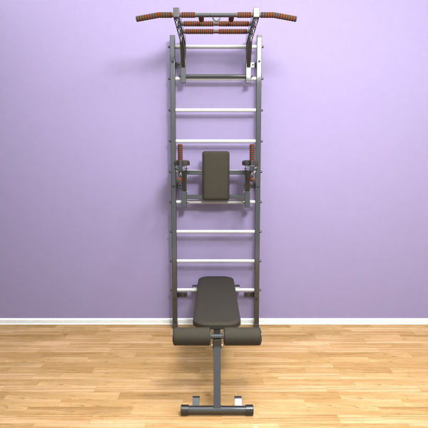 Шведская стенка «LittleSport» Л 3.0 Графит белые ступени