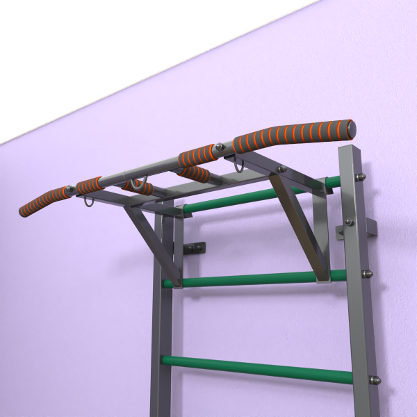 Шведская стенка "LittleSport" ПУ Графит зеленые ступени