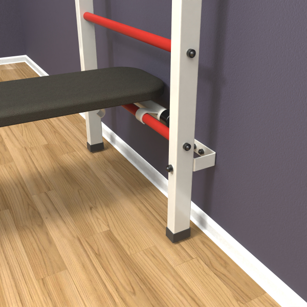 картинка Шведская стенка «LittleSport» ПУ 3.0 Белый красные ступени от магазина Лазалка