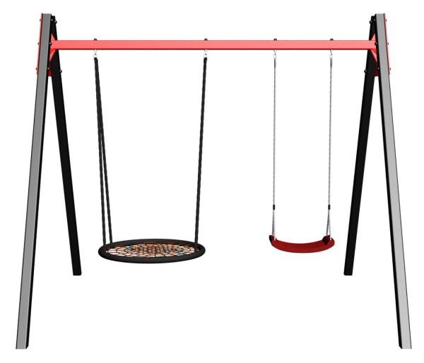 картинка Уличные качели Sv Sport Maxi УК143.5В2 (3.0м/Гнездо 115см/"Лодочка"/Подвесы на втулке 2к) от магазина Лазалка