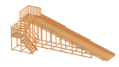 Заливная деревянная горка «Снежинка-3»