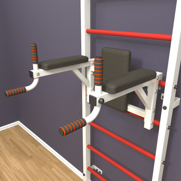 картинка Шведская стенка «LittleSport» Л 2.0 Белый красные ступени от магазина Лазалка