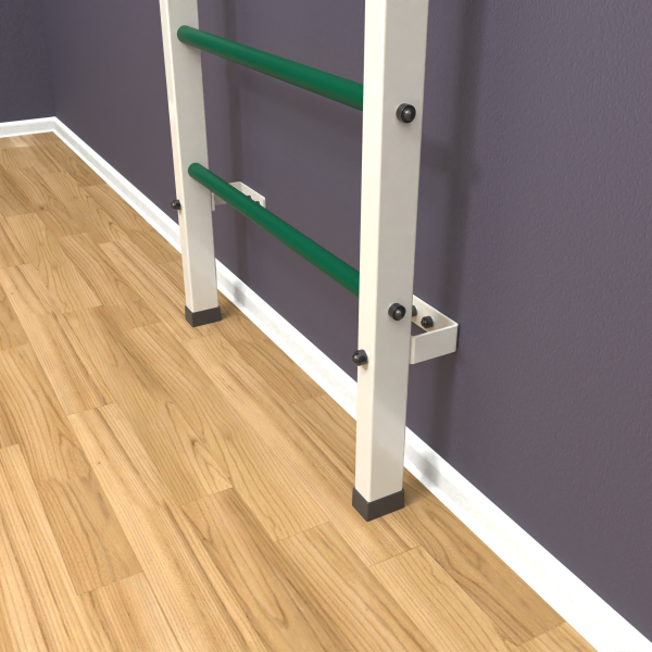 картинка Шведская стенка «LittleSport» Л 2.0 Белый зеленые ступени от магазина Лазалка