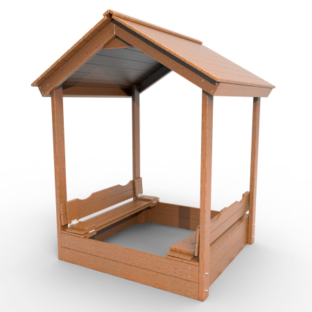 картинка Детская деревянная песочница с крышей "Оптимус" от магазина Лазалка