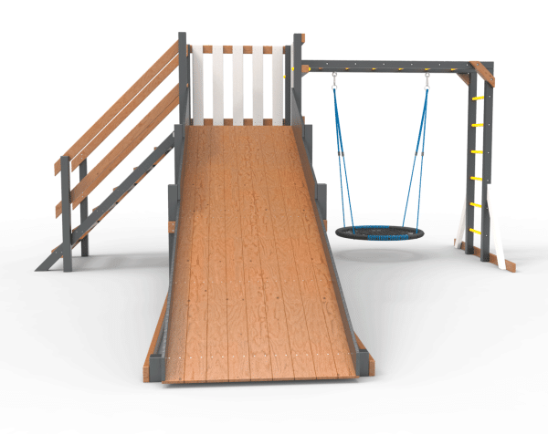 Детская площадка - деревянная горка  Пикник "Зима №2" Ультра с рукоходом и гнездом