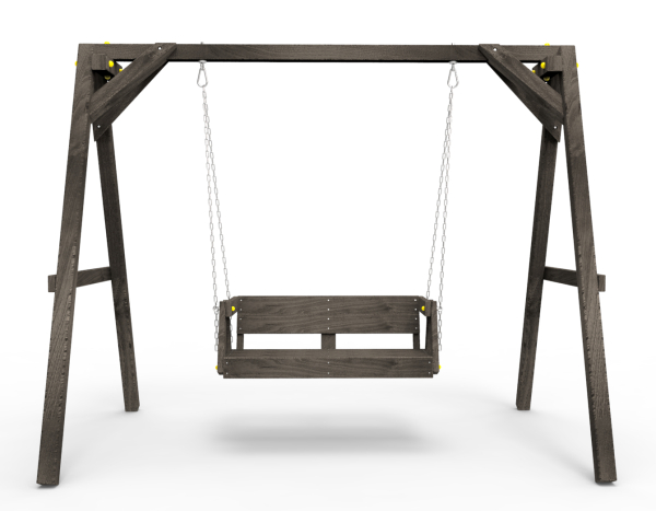 Деревянные качели Пикник 2 "Блэк" (диванчик на цепях)
