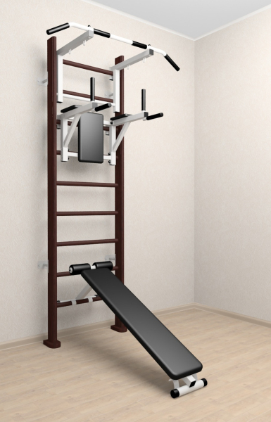 Деревянная шведская стенка Sv Sport 905в (Турник стандарт/Брусья/Скамья)