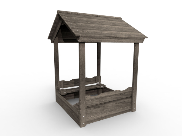 картинка Детская деревянная песочница с крышей "Блэк" от магазина Лазалка