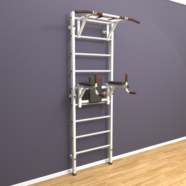 Шведская стенка «LittleSport» ПУ 2.0 Белый белые ступени