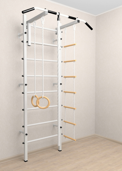 Шведская стенка Sv Sport 502 (Турник стандарт/Канат/Кольца/Лестница) арт. 502