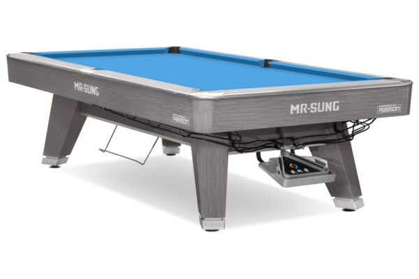 Стол / пул "Rasson Acurra" 9 ф (серый, сланец 25 мм) в комплекте с плитой, аксессуары + сукно