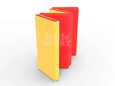 Мат кожзам LittleSport (100х200х10см) складной в 4 сложения красный/желтый